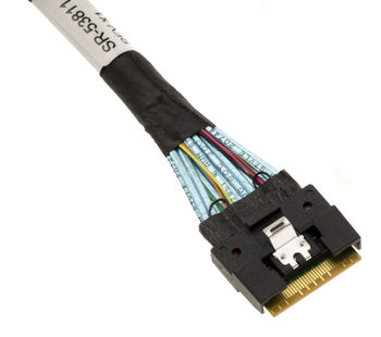 PCIe 4.0 cable with Slim SAS SFF-8654 8i 74-pin connectors to 2x SFF-8643 length 80cm