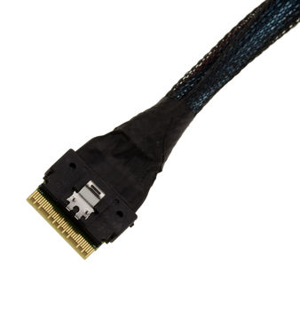 PCIe 4.0 cable with Slim SAS SFF-8654 8i 74 pin connectors to 2x SFF-8639 68 pin U2 U3 length 70cm