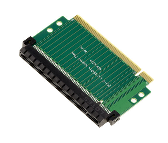 Straight 50mm PCI Express Gen 4.0 one PCIe x16 male to one female expansion slot, with 256 GT/s bandwidth