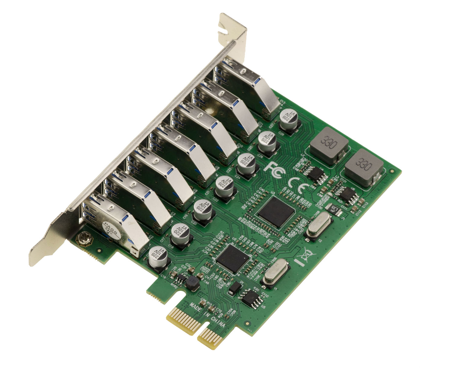 NEC D720201 self-powered 7-port 5G “A” USB 3.0 PCIe card