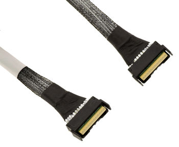 PCIe 5.0 cable with MCIO 8i 74 pin male to male connectors, length 80cm. MCIO 74 Pin x8 PCIe Gen 5