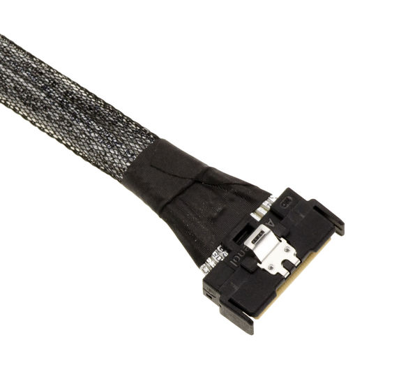 PCIe 5.0 cable with MCIO 8i 74 pin male to male connectors, length 80cm. MCIO 74 Pin x8 PCIe Gen 5