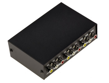 Switch AUDIO Stereo + VIDEO Composite - 2 Ports / Route one input to 2 outputs or 2 inputs to one output