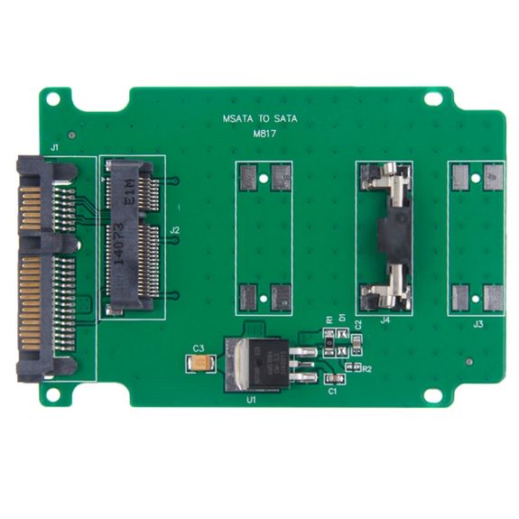 mSATA to SATA 3.0 adapter for mini PCIe "mSATA" SSDs (Intel, Samsung, Toshiba)