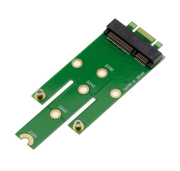 mSATA to M.2 adapter (M2 NGFF) Golden Finger For mounting a mSATA SSD on an M2 port For mounting a mSATA SSD on an M2 port