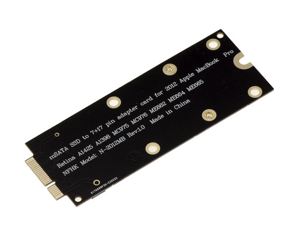 mSATA to MAC Pro or Retina 2012 adapter To mount a mSATA SSD on a Mac