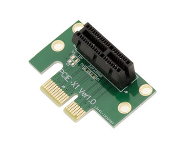 Riser PCI Express PCIe 1x - Type 90° For horizontal placement of a PCI Express card For horizontal placement of a PCI Express card