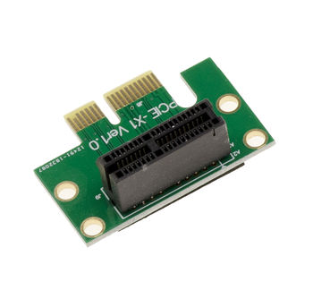 Riser PCI Express PCIe 1x - Type 90° For horizontal placement of a PCI Express card For horizontal placement of a PCI Express card