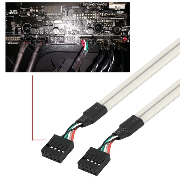 USB2 bracket on internal USB 2.0 connectors 2 x 9-pin USB connectors 2 x 9-pin USB connectors