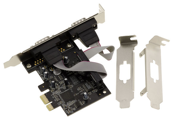 PCI Express (PCIe) Control Card RS232 Series 2 Ports - OXPCIe952 Oxford Chipset - Low and High Profile - Windows Linux