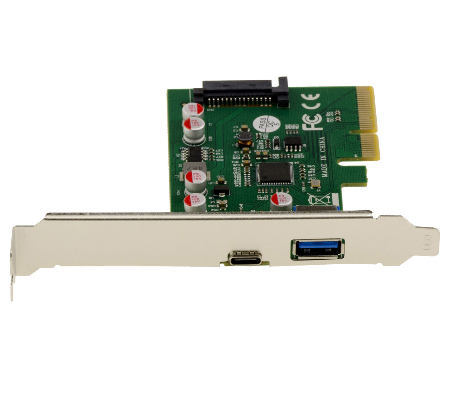 PCIe USB 3.1 10GB 2 EXTERNAL ports Type A Type C ASM1142