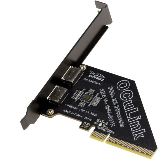 PCIe Gen 4.0 x8 to 2-port controller card Oculink SFF-8612 SFF-8611 for ...