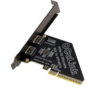 PCIe Gen 4.0 x8 to 2-port controller card Oculink SFF-8612 SFF-8611 for motherboard with bifurcation mode