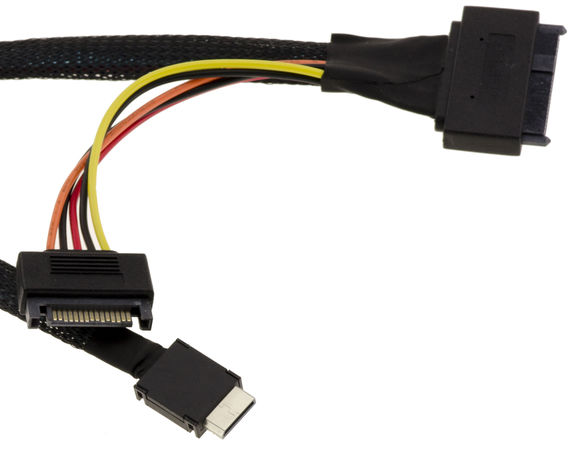 PCIe 4.0 cable with Oculink connectors SFF-8612 / SFF-8611 to SFF-8639 68 pin U2 U3 length 70cm