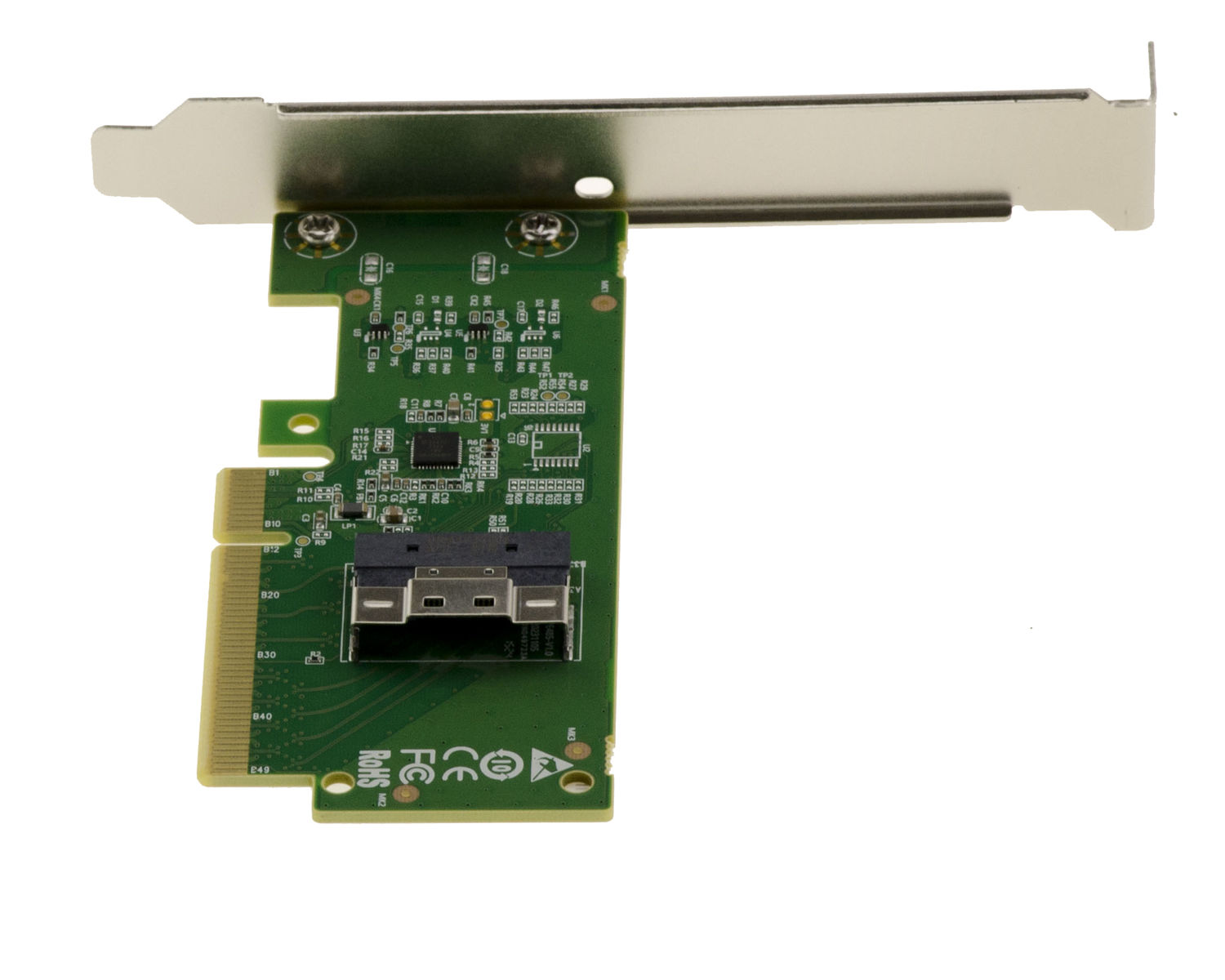 Carte Contrôleur PCIe 4.0 Vers 2 Ports Slim SAS SFF-8654 - Adaptateur Pour SSD NVMe M.2 U.2 U.3