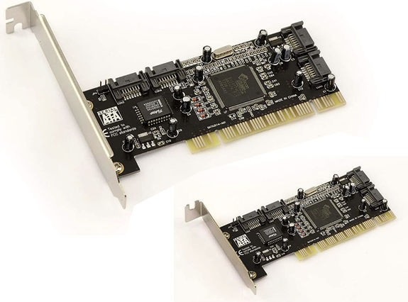 Carte Contrôleur 4 ports SATA Sur Port PCI 32 bits avec RAID materiel 0 1 0+1 Chipset SILICON IMAGE SIL3114