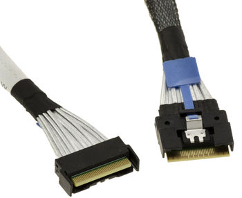 MCIO 8i 74-pin PCIe 5.0 to Slim SAS SFF-8654 8i 74-pin PCIe 4.0 cable, 1 m long