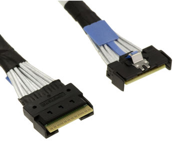 MCIO 8i 74-pin PCIe 5.0 to Slim SAS SFF-8654 8i 74-pin PCIe 4.0 cable, 1 m long