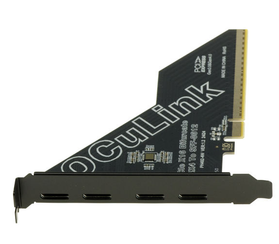 PCIe Gen 4.0 x16 to 4-port controller card Oculink SFF-8612 SFF-8611 for motherboard with bifurcation mode
