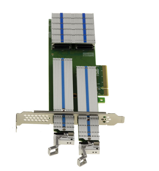 PCIe 3.0 x8 controller card for 2 M.2 NVMe M Key SSDs HARWARE RAID 0 1, JBOD with removable HOTPLUG RACKS