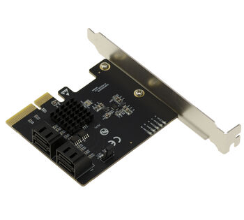 Carte Contrôleur PCIe 4 ports SATA 3 6G avec support UEFI chipset Marvell 88SE9236 - Hardware RAID 0 1 10