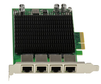 INDUSTRIAL PCIe x4 network card with 4 RJ45 LAN GIGABIT ETHERNET 10 100 1000 ports with quad INTEL 82574 chipset and PLX PEX8608 20Gbps bridge