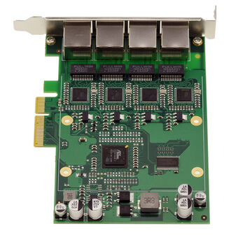 INDUSTRIAL PCIe x4 network card with 4 RJ45 LAN GIGABIT ETHERNET 10 100 1000 ports with quad INTEL 82574 chipset and PLX PEX8608 20Gbps bridge