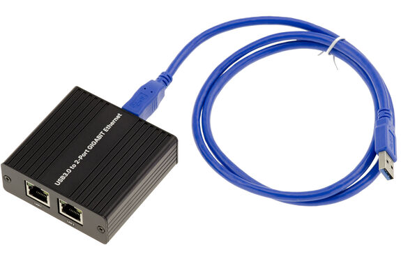 Cordon USB 3.0 vers 2 ports RJ45 LAN GIGABIT ETHERNET 10 100 1000 avec double Chipset ASIX AX88179