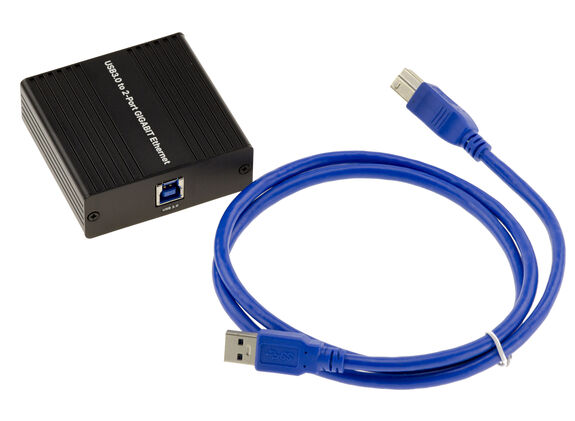 Cordon USB 3.0 vers 2 ports RJ45 LAN GIGABIT ETHERNET 10 100 1000 avec double Chipset ASIX AX88179