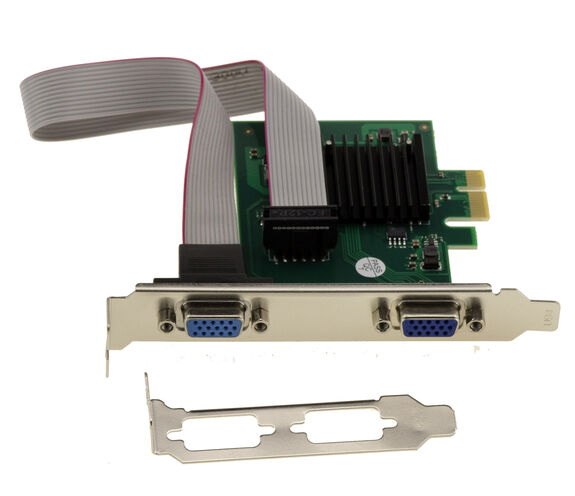 1080p dual-port VGA graphics card on PCIe x1 port with Silicon Motion SM750 chipset