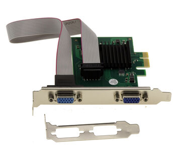 1080p dual-port VGA graphics card on PCIe x1 port with Silicon Motion SM750 chipset