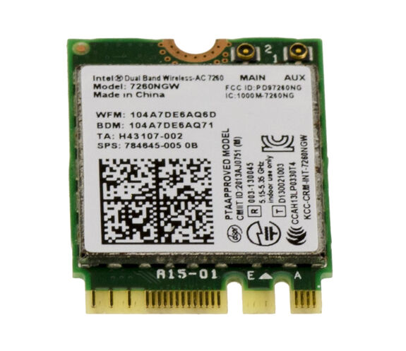Carte contrôleur réseau M2 M.2 NGFF E A Key WiFi IEEE 802.11ac et Bluetooth 4.0 avec chipset INTEL 7260NGW