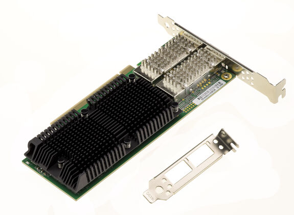 Carte contrôleur réseau PCIe Gen 4.0 PC Dual 100G QSFP28 2 ports avec chipset Intel E810. Compatible 100GbE 50GbE 25GbE 10GbE RDMA ADQ