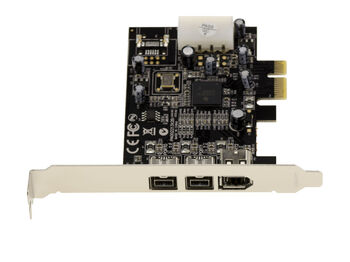 PCIE FIREWIRE 800 and 400 IEEE1394A and IEEE1394B controller card - 2+1 outputs - TI XIO2213BZAY chipset