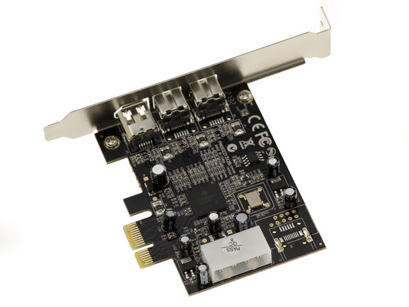 PCIE FIREWIRE 800 and 400 IEEE1394A and IEEE1394B controller card - 2+1 outputs - TI XIO2213BZAY chipset