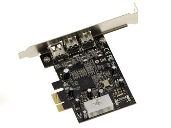 PCIE FIREWIRE 800 and 400 IEEE1394A and IEEE1394B controller card - 2+1 outputs - TI XIO2213BZAY chipset