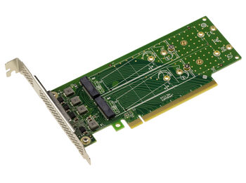 Carte contrôleur double face PCIe Gen 4.0 x16 pour 4 SSD M.2 NVMe M Key montage low ou high profile