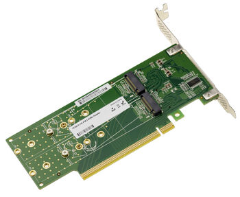 Carte contrôleur double face PCIe Gen 4.0 x16 pour 4 SSD M.2 NVMe M Key montage low ou high profile