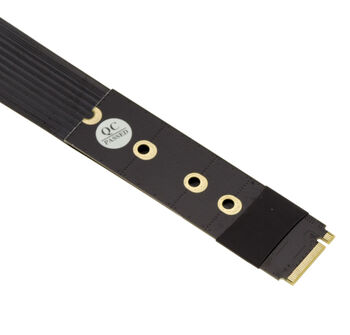 Gen 4.0 riser adapter for M2 M Key slot to PCIe x4 female port, length 20cm. Parallel orientation and Gen4 8GB/s throughput.