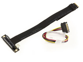 Riser adapter Extension Card M2 PCIe NVMe M Key to PCIe 4x Female. Length 20cm