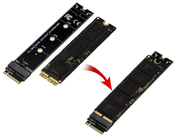 Flat adapter for MACBOOK SSD 12+16 pins 2013 and later to M2 M Key SSD port