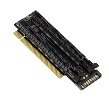 PCIe Gen 4.0 x16 zu 2 x8-Ports oder 1 x16-Port-Riser-Duplikator-Adapter, 90°-Ausrichtung, 32 GB/s Durchsatz in Gen4