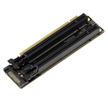 PCIe Gen 4.0 x16 zu 2 x8-Ports oder 1 x16-Port-Riser-Duplikator-Adapter, 90°-Ausrichtung, 32 GB/s Durchsatz in Gen4