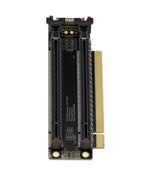 PCIe Gen 4.0 x16 zu 2 x8-Ports oder 1 x16-Port-Riser-Duplikator-Adapter, 90°-Ausrichtung, 32 GB/s Durchsatz in Gen4