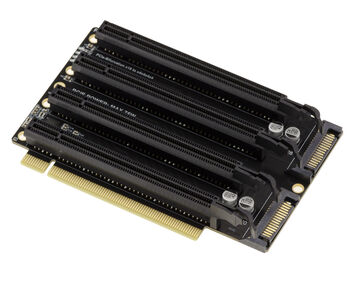 PCIe Gen 3.0 x16 to 4-Port x4 Splitter Adapter, 90° Orientation