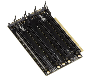 PCIe Gen 3.0 x16 to 4-Port x4 Splitter Adapter, 90° Orientation