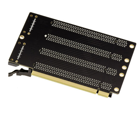 PCIe Gen 3.0 x16 to 4-Port x4 Splitter Adapter, 90° Orientation