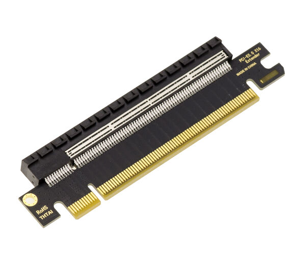 Gerader Riser-Adapter für PCIe Gen 5.0 x16-Anschluss, Höhe 26 mm, Durchsatz 64 GB