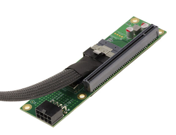 PCIe Gen 4.0 x16 to 2-Port x8 Splitter Extension Cable, 32 GB/s throughput in Gen4