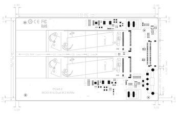 Adaptateur Gen 5.0 pour 2 SSD M2 PCIe NVMe M Key vers MCIO 8i  - Débit 32 GB